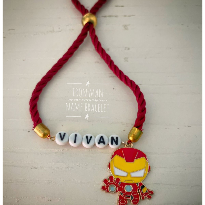 Personalized Rakhi With Kids Name and Iron Man Cartoon