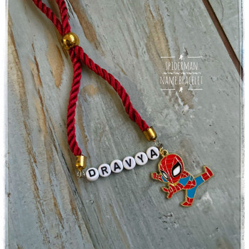 Personalized Rakhi With Kids Name and Spider Man Cartoon Personalized Rakhi With Kids Name and Spider Man Cartoon