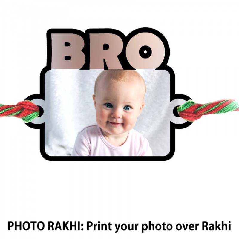 Bro Top Customized Photo Rakhi With Text Bro Top Customized Photo Rakhi With Text