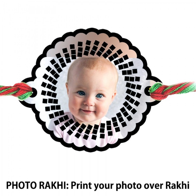 Circular Design Kids Rakhi With Customized Photo Circular Design Kids Rakhi With Customized Photo