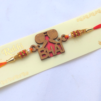Mustache- bhai mdf Text Rakhi