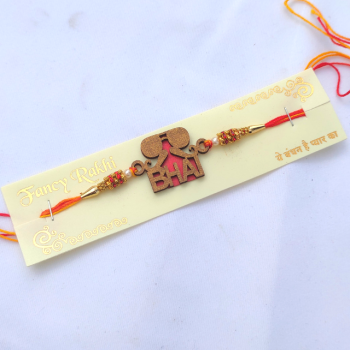 Mustache- bhai mdf Text Rakhi Mustache- bhai mdf Text Rakhi