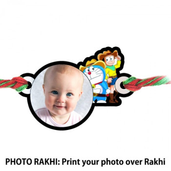 Customized Photo Rakhi For Kids With Doremon Design