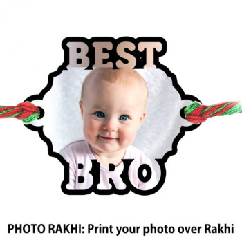 Customized Photo Rakhi With Best Bro Text