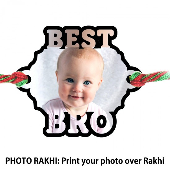 Customized Photo Rakhi With Best Bro Text