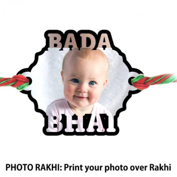 Customized Photo Rakhi With Bada Bhai Text