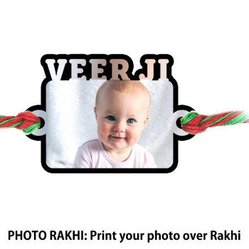 Veerji Rectangular Photo Rakhi Veerji Rectangular Photo Rakhi