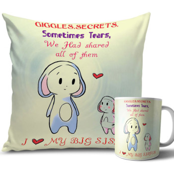 Light Yellow Colour Rakhi Cushion and Mug Combo 12 X 12 Inches Light Yellow Colour Rakhi Cushion and Mug Combo 12 X 12 Inches