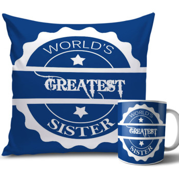 Medium Blue Colour Greatest Rakhi Cushion and Mug Combo 12 X 12 Inches Medium Blue Colour Greatest Rakhi Cushion and Mug Combo 12 X 12 Inches