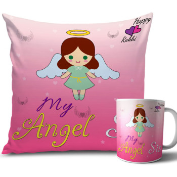 White Star with Pink Colour Rakhi Cushion and Mug Combo 12 X 12 Inches White Star with Pink Colour Rakhi Cushion and Mug Combo 12 X 12 Inches