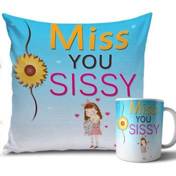 Pink Heart with Blue Colour Rakhi Cushion and Mug Combo 12 X 12 Inches Pink Heart with Blue Colour Rakhi Cushion and Mug Combo 12 X 12 Inches