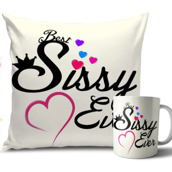 Heart Designs with Off White Colour Rakhi Cushion and Mug Combo 12 X 12 Inches Heart Designs with Off White Colour Rakhi Cushion and Mug Combo 12 X 12 Inches