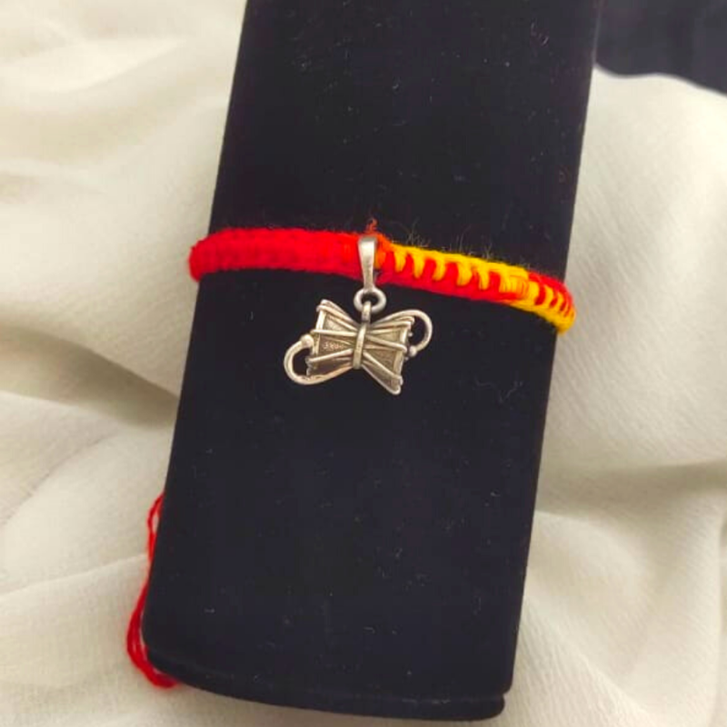 Silver Rakhi Damru