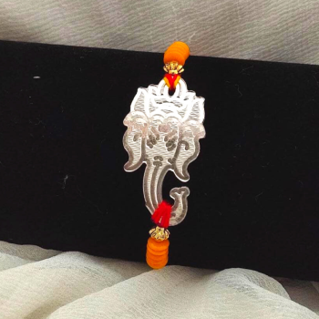 Silver Rakhi Ganpati