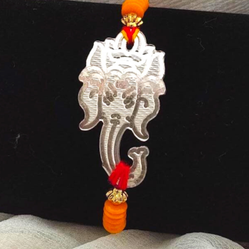 Silver Rakhi Ganpati