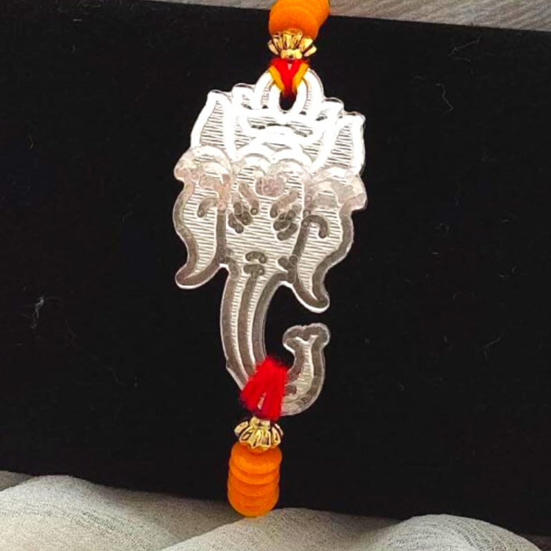 Silver Rakhi Ganpati