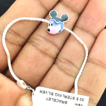 Silver Rakhi Mickey mouse