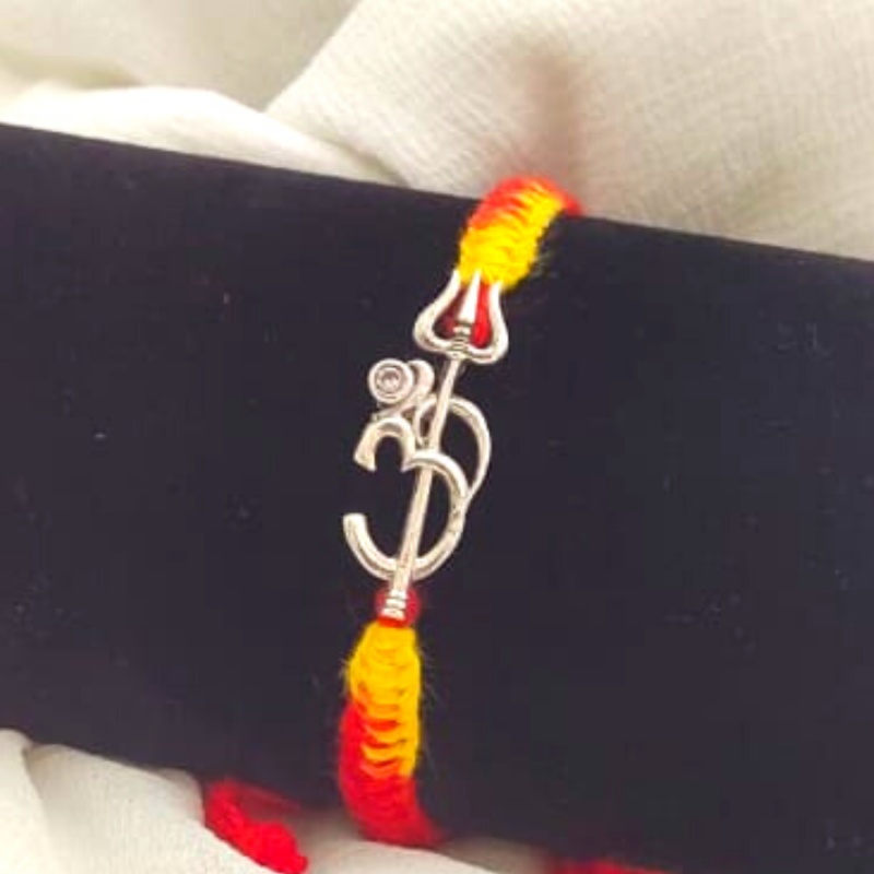 Silver Rakhi (Om-Trishul)