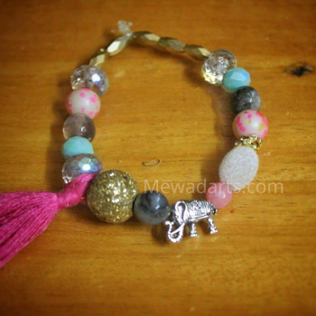 Multi Color Hand Bracelet For Girls With Elephant Statue Design Multi Color Hand Bracelet For Girls With Elephant Statue Design