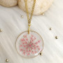 Elegant Resin Pendant With Real Flowers - Perfect Gift for Her