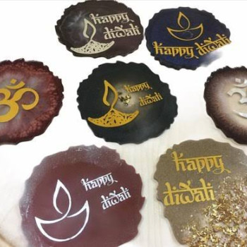 Resin Coasters Set With Customized Name or Mantra ( Set Of 2 ) Resin Coasters Set With Customized Name or Mantra ( Set Of 2 )