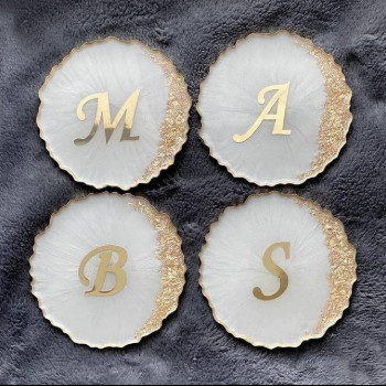 Customised Letter Resin Coasters Set ( Set Of 2 ) Customised Letter Resin Coasters Set ( Set Of 2 )
