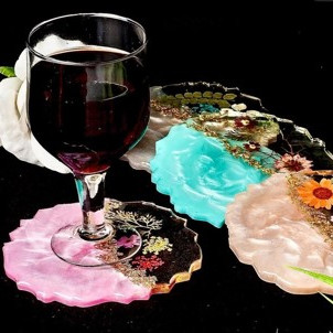 Resin Luxury and Vibrant Coasters Set ( Set Of 2 )