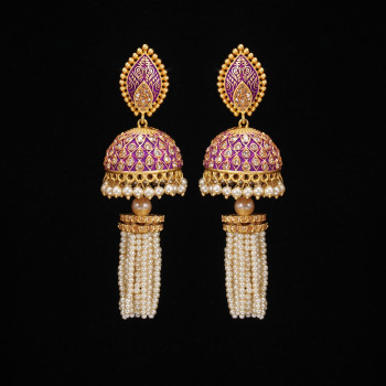 Minakari Earrings Rani Color