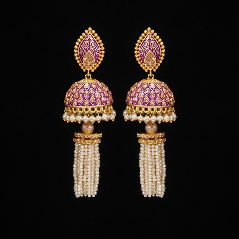 Minakari Earrings Rani Color
