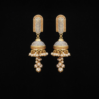 Minakari Earrings Grey 