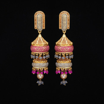 Minakari Earrings Grey Rani