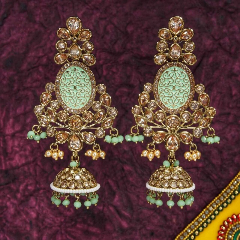 Minakri Earring Pista Green Color