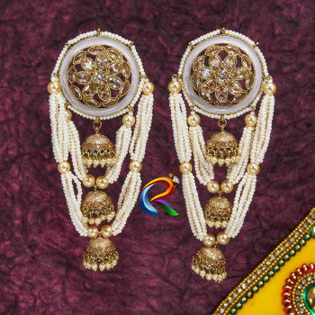 Moti Earrings With AD Lct Moti Earrings With AD Lct
